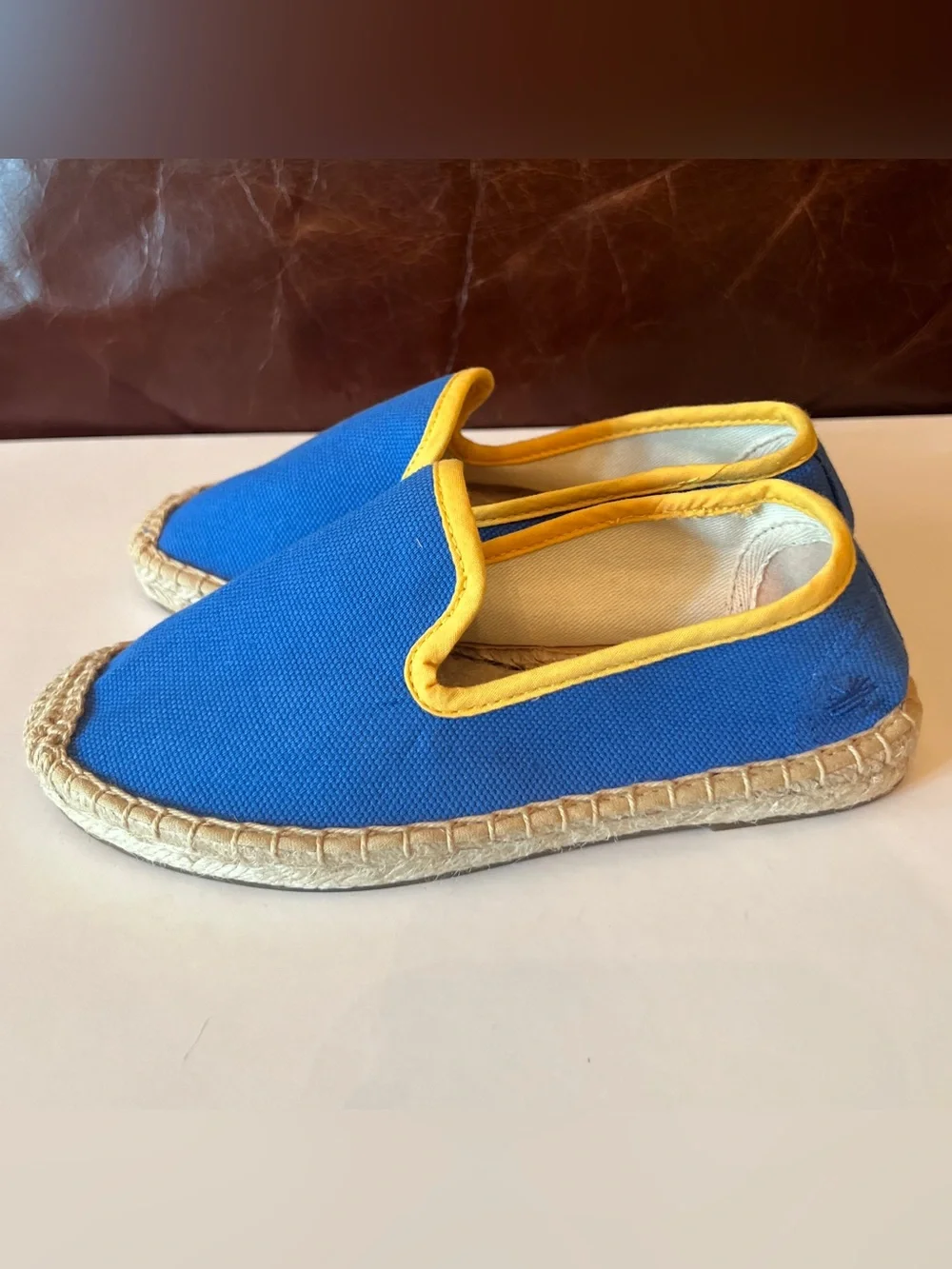 Soludos Kids Smoking Espadrille Blue Yellow Shoes Size 12-12.5 new without box